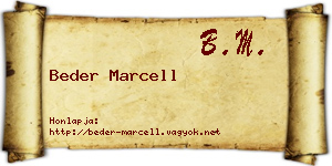 Beder Marcell névjegykártya